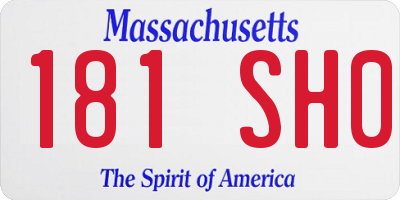 MA license plate 181SH0