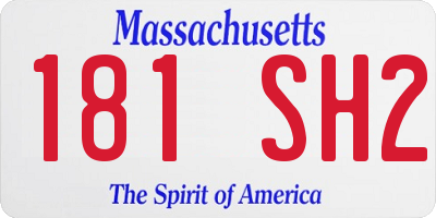 MA license plate 181SH2