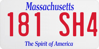 MA license plate 181SH4