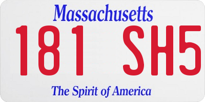 MA license plate 181SH5