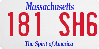 MA license plate 181SH6