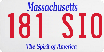 MA license plate 181SI0