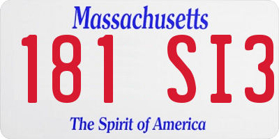 MA license plate 181SI3