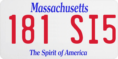 MA license plate 181SI5
