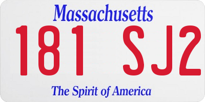 MA license plate 181SJ2