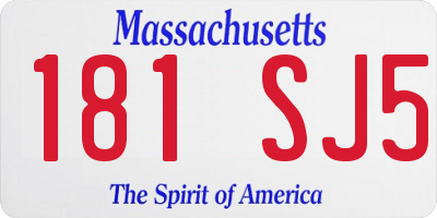 MA license plate 181SJ5