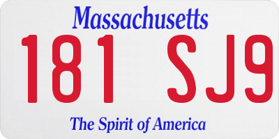 MA license plate 181SJ9