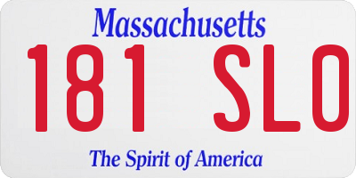 MA license plate 181SL0