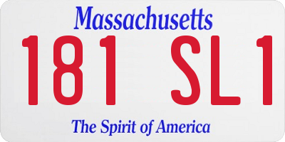 MA license plate 181SL1