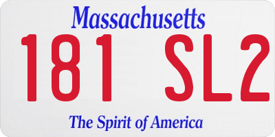 MA license plate 181SL2