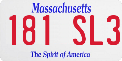 MA license plate 181SL3