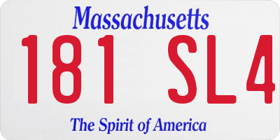 MA license plate 181SL4