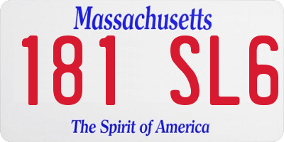 MA license plate 181SL6