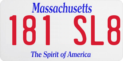 MA license plate 181SL8