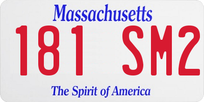 MA license plate 181SM2