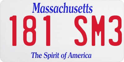 MA license plate 181SM3