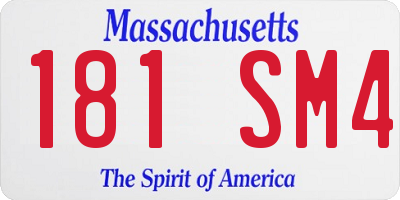 MA license plate 181SM4