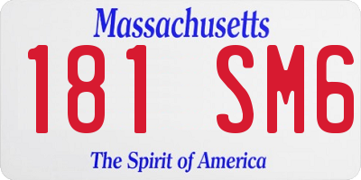 MA license plate 181SM6