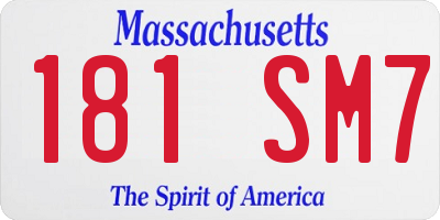 MA license plate 181SM7