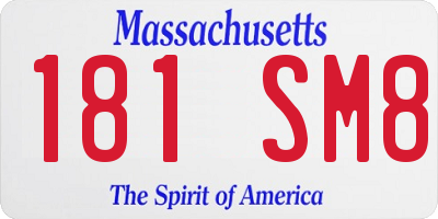 MA license plate 181SM8