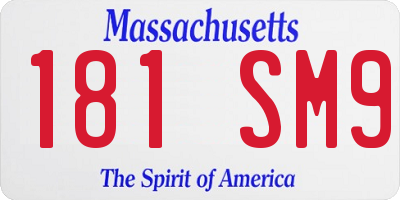 MA license plate 181SM9