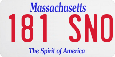 MA license plate 181SN0