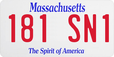 MA license plate 181SN1