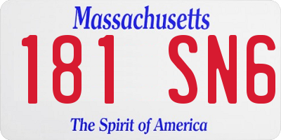 MA license plate 181SN6