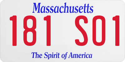 MA license plate 181SO1