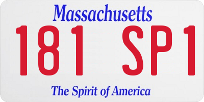 MA license plate 181SP1
