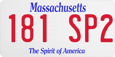 MA license plate 181SP2