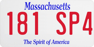 MA license plate 181SP4