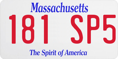 MA license plate 181SP5