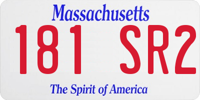 MA license plate 181SR2