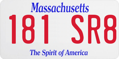 MA license plate 181SR8