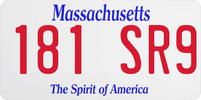 MA license plate 181SR9