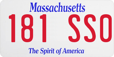 MA license plate 181SS0