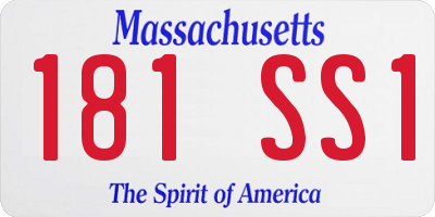 MA license plate 181SS1
