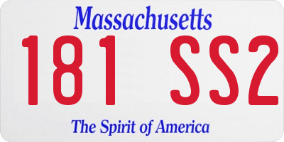 MA license plate 181SS2