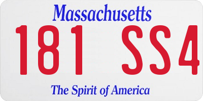 MA license plate 181SS4