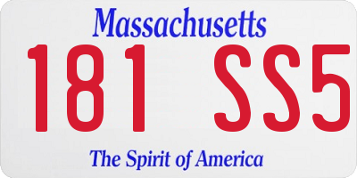 MA license plate 181SS5