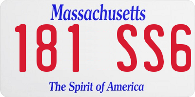 MA license plate 181SS6