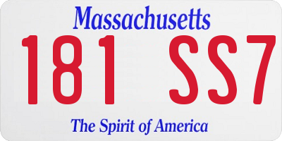 MA license plate 181SS7