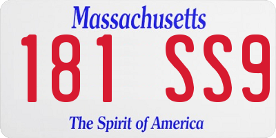 MA license plate 181SS9