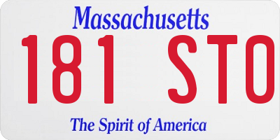 MA license plate 181ST0