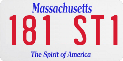 MA license plate 181ST1