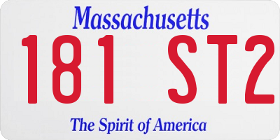 MA license plate 181ST2