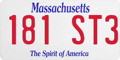 MA license plate 181ST3