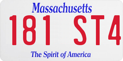MA license plate 181ST4