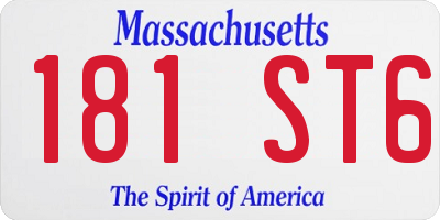 MA license plate 181ST6